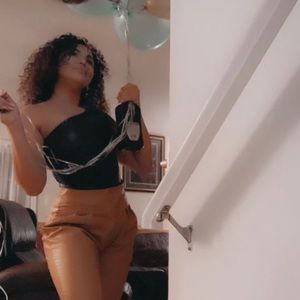 Faux Leather One Shoulder Bodysuit.